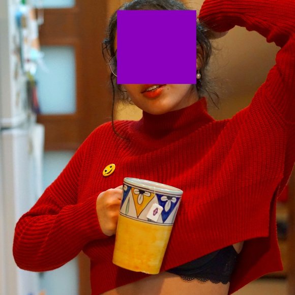 silence + noise Sweaters - Cropped Red Turtleneck Sweater - Silence + Noise